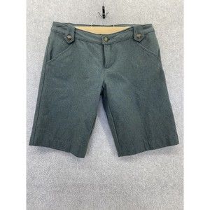 Buffalo David Bitton Women's Bermuda Shorts Wool Blend Solid Green Size 28 Leash
